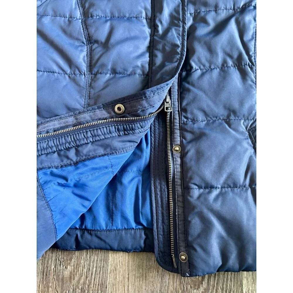 Abercrombie & Fitch Y2K Navy Blue Quilted Full Zip Moose Puffer Jacket Medium